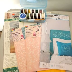 Stencil lot with dry brush paint